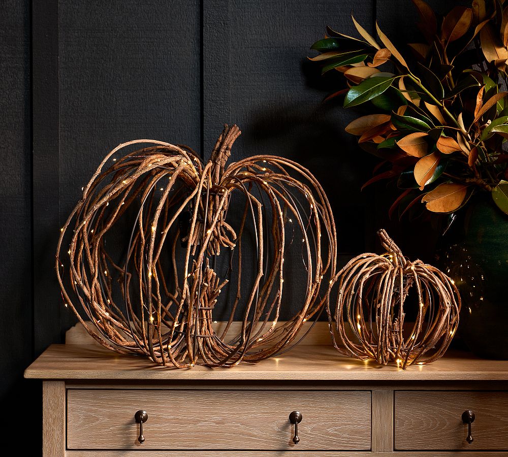 Lit Natural Pumpkin