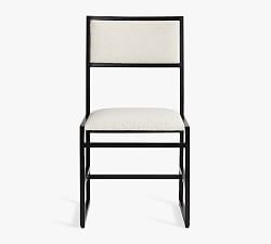 Open Box: Hardy Upholstered Dining Chair - Performance Boucle Oatmeal , Bronze Finish