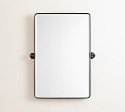 Open Box: Vintage Rounded Rectangle Pivot Mirror, 27" x 35" - Aged Brass