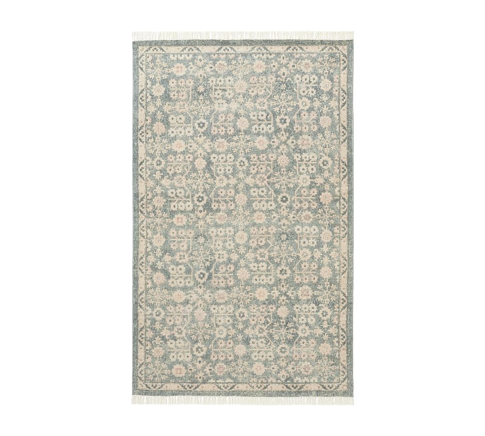 Open Box: Carmine Handwoven Wool Rug, 5' x 8' - Chambray Blue