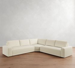 Rutherford Square Arm 3-Piece L-Shaped Wedge Sectional (137&quot;)