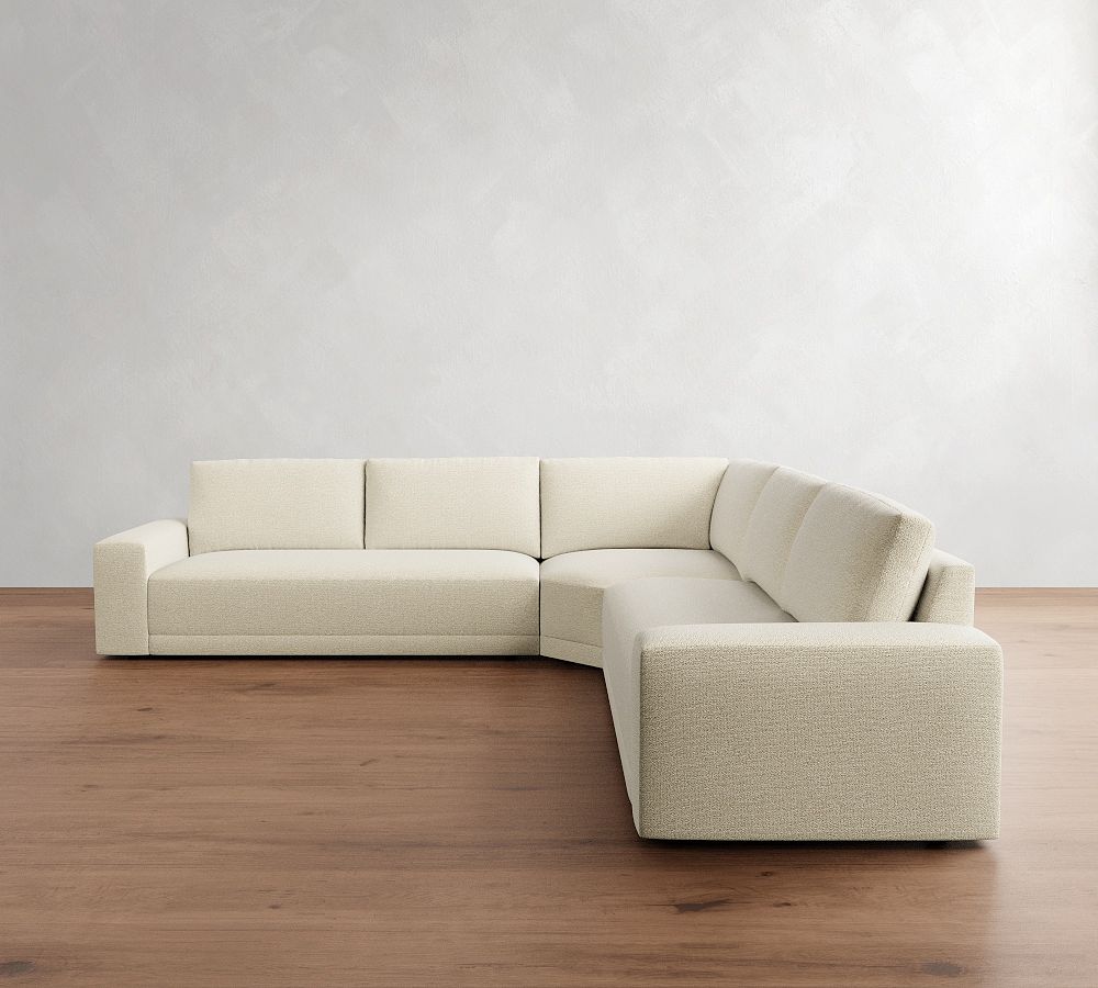 Rutherford Square Arm 3-Piece L-Shaped Wedge Sectional (137&quot;)