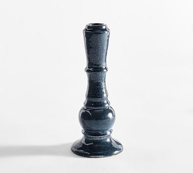 Handcrafted Emery Ceramic Taper Candle Holder, Large, Blue
