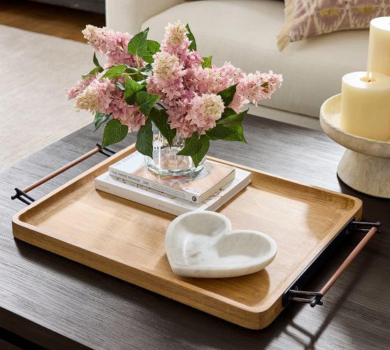 Decorative Trays White Wooden Tray With Heart Handles White Wooden