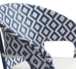 Palmetto Wicker Stackable Outdoor Dining Armchair, Geo Print