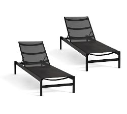 Open Box: Fiji Mesh Stackable Chaise Lounge, Set of 2