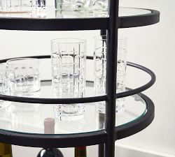 Hugo Round Metal Bar Cart