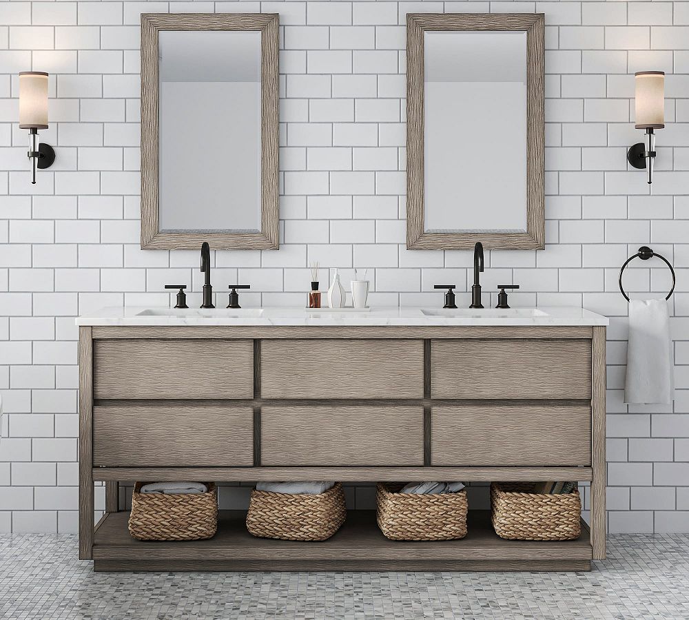 Joanne 72&quot; Marble Top Double Sink Vanity