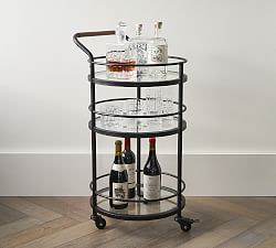 Hugo Round Metal Bar Cart