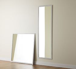 Custom Wood Framed Wall Mirror, Weathered White Profile