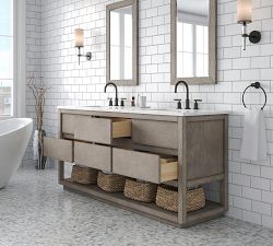 Joanne 72&quot; Marble Top Double Sink Vanity