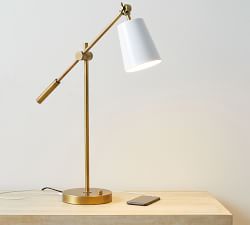 Elijah Metal USB Task Table Lamp (28&quot;)