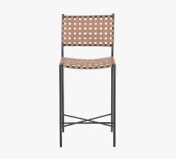 Kleio Woven Leather Stool