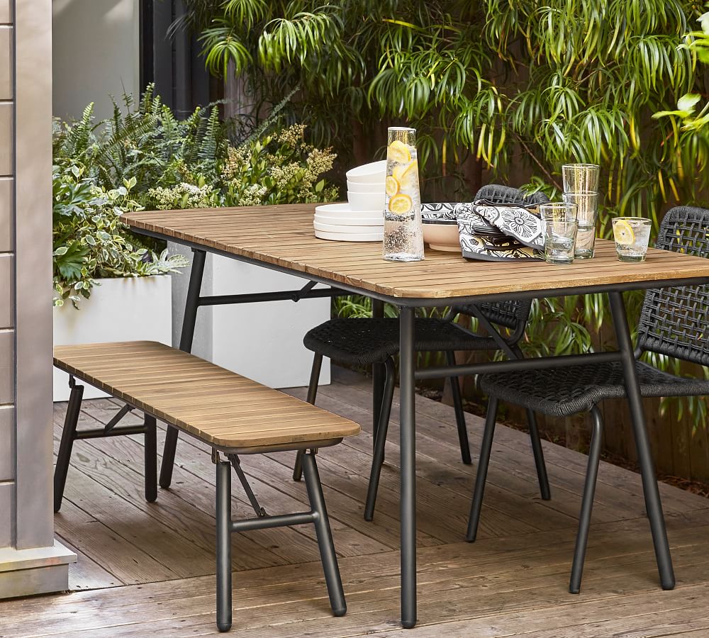 Tulum Acacia Folding Outdoor Dining Bench (58&quot;)