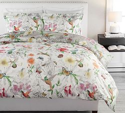 Open Box: Hummingbird Reversible Percale Duvet Cover
