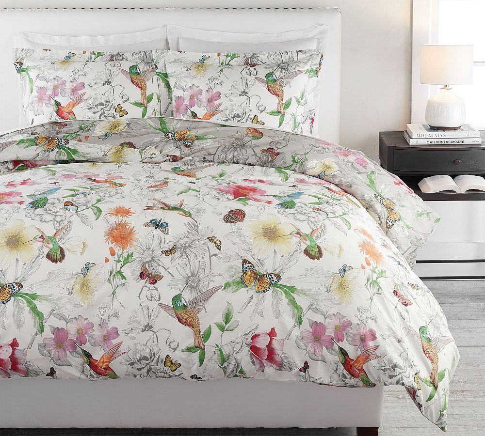 Open Box: Hummingbird Reversible Percale Duvet Cover
