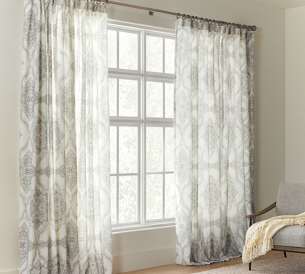 Open Box: Sonya Medallion Linen Cotton Curtain