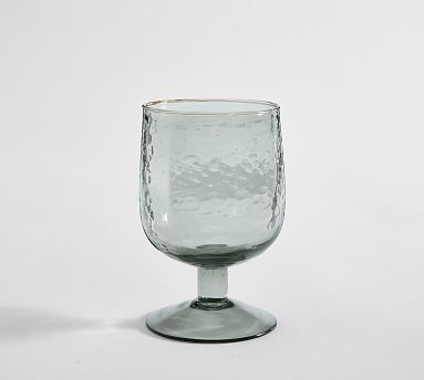Hammered Handcrafted Glass Goblets - Color: Clear