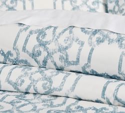 Margot Scroll Organic Percale Duvet Cover