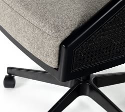 Elm Upholstered Cane Desk Chair