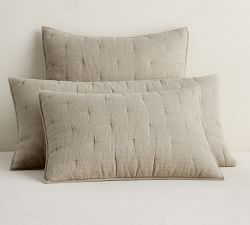 European Flax Linen Waffle Quilted Sham