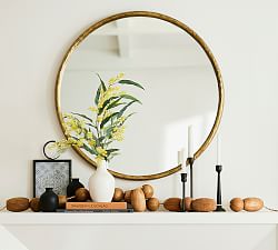 Crosby Brass Round Wall Mirror