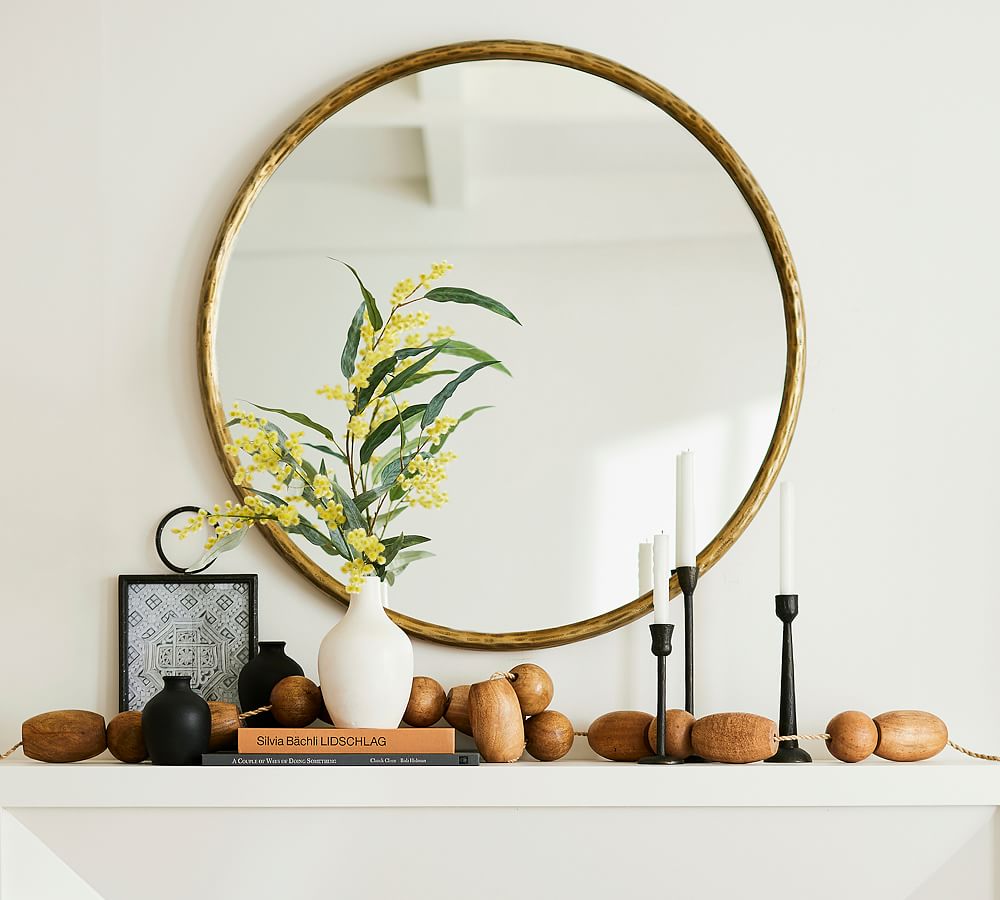 Crosby Brass Round Wall Mirror