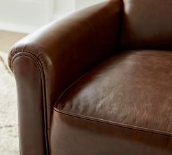 Irving Roll Arm Leather Power Lift Recliner