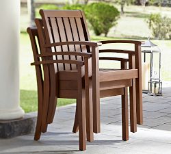 Chatham Mahogany Stackable Outdoor Dining &amp; Armchairs