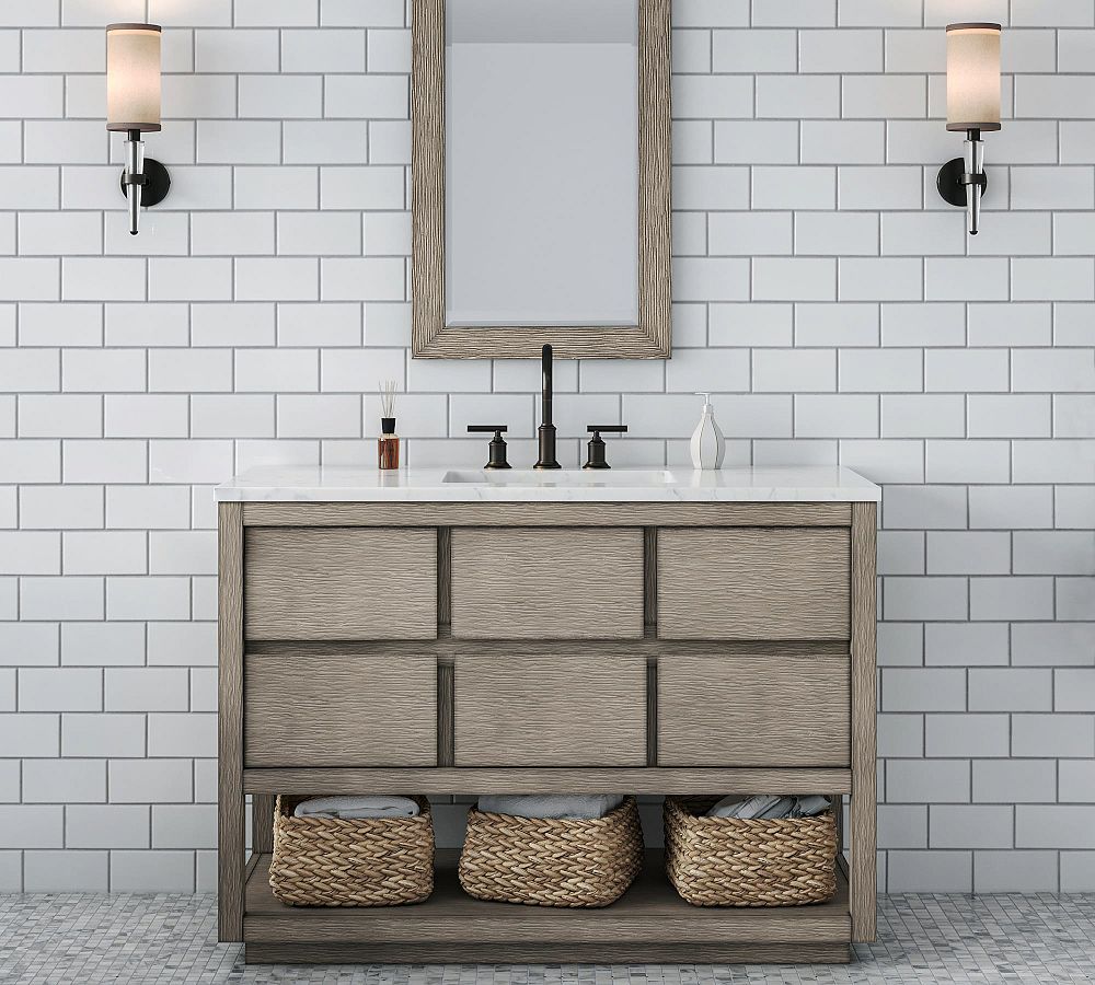 Joanne 48&quot; Marble Top Single Sink Vanity