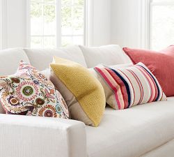 Velvet Ribbon Striped Lumbar Pillow Cover