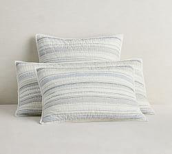 Open Box: Clayton Handcrafted Quilted Sham, Set of 3, Euro-Blue