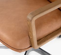 Elm Leather Swivel Desk Chair