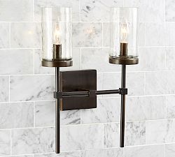 Rustic Torch Double Sconce (15&quot;)