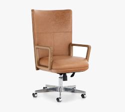 Elm Leather Swivel Desk Chair