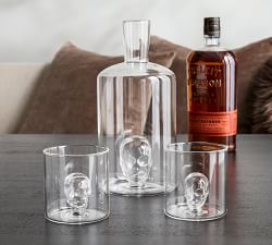 Glass Skull Double Shot Glasses - Set of 2