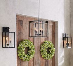 Manor Outdoor Round Glass &amp; Iron Pendant (18&quot;)