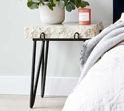 Esquimalt Square Marble End Table (19&quot;)