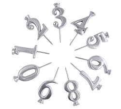 Numbered Recycled Aluminum Birthday Candle Holders - Set of 10