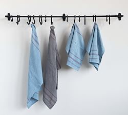 Wall Mounted Metal Bar with Hooks, 48&quot;