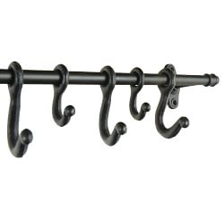 Wall Mounted Metal Bar with Hooks, 48&quot;