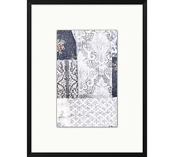 Blue Hue Patchwork Framed Print