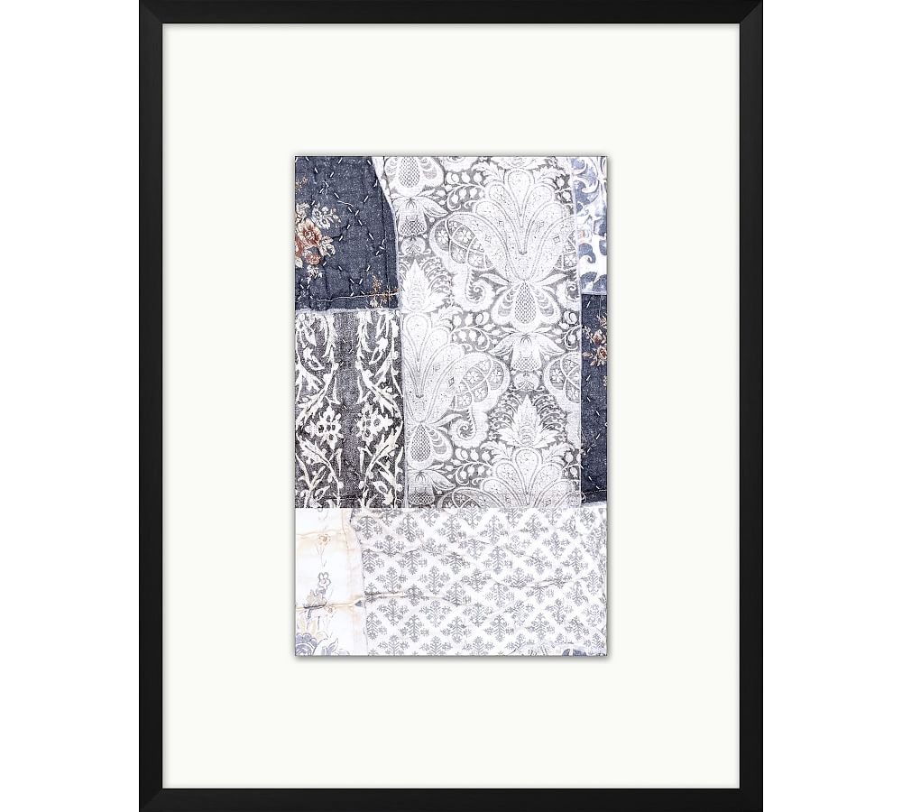 Blue Hue Patchwork Framed Print