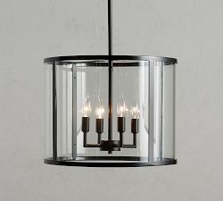Manor Outdoor Round Glass &amp; Iron Pendant (18&quot;)