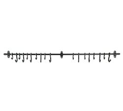 Wall Mounted Metal Bar with Hooks, 48&quot;