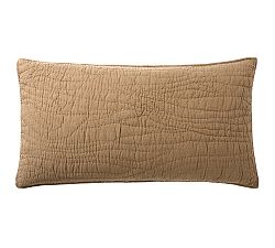Open Box: Belgian Flax Linen Handcrafted Quilted Sham, King Set of 2 - Bronze
