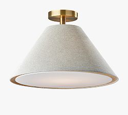 Holden Linen Flushmount, Light Gray