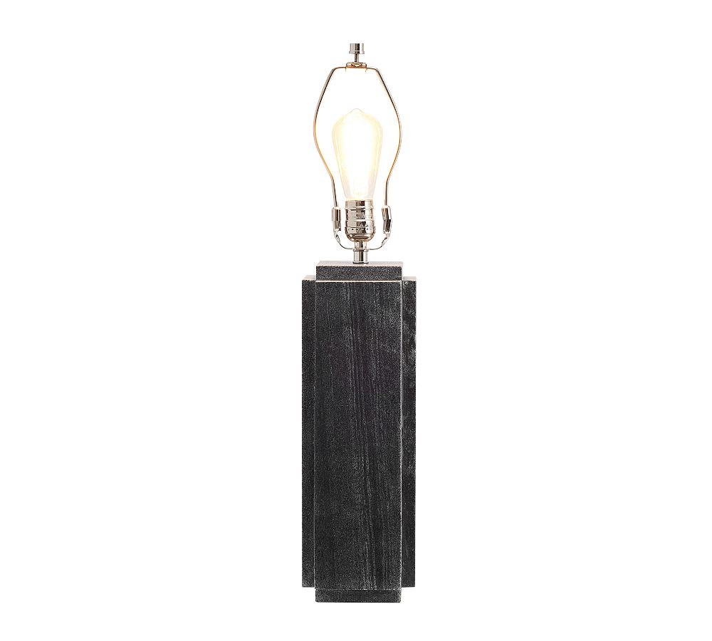 Open Box: Amara Marble Lamp Base, Black