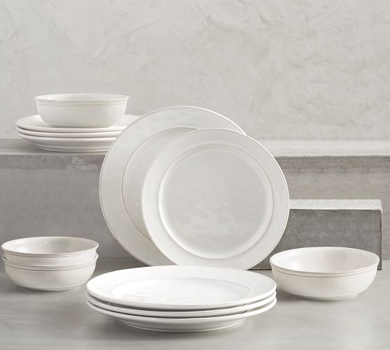 Cambria Stoneware 12-piece Dinnerware Set - Stone