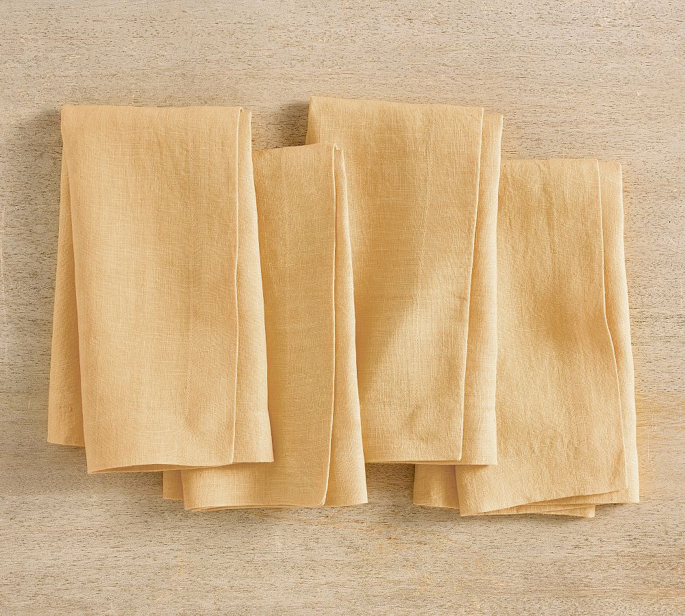 Mason Oversized Linen Napkins - Set of 4 - Set of 4 - Straw
